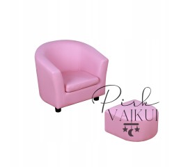 Vaikiškas rožinis fotelis su pakojukų