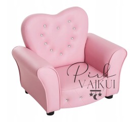 Vaikiškas rožinis fotelis