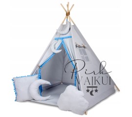 TIPI WIGWAM palapinė su kilimėliu ir 5 jaukiomis pagalvėmis TIPI WIGWAM palapinė su kilimėliu ir 5 jaukiomis pagalvėmis